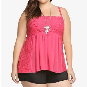 Crochet Lace Babydoll Tank Top